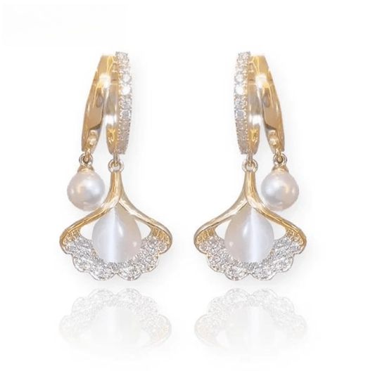 ⏳Spring Special⏰Apricot Leaf Pearl Earrings