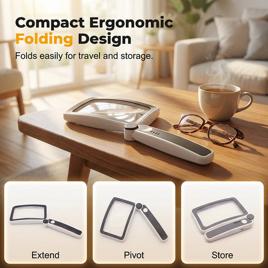 🔍 Folding Magnifier with Light – For Reading & Hobby 💡📖