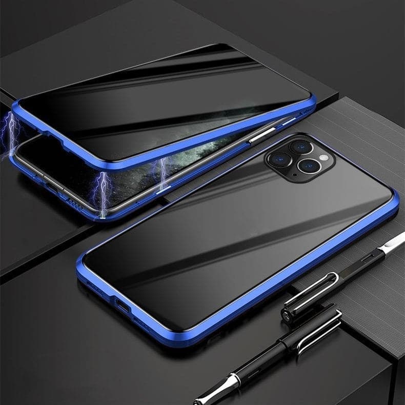 ⏳Magnetic iPhone case with privacy glass and metal
