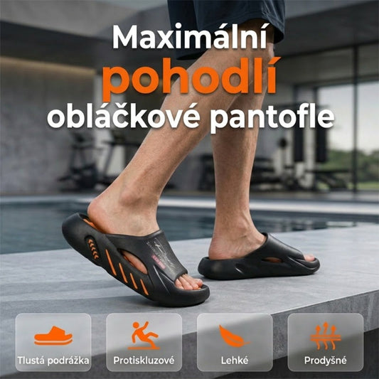🏖️ Pantofle s tlustou podrážkou ve tvaru obláčku – ☁️ měkké a pružné, s vyvýšenou podrážkou, protiskluzové a stabilní – platba při doručení 💪