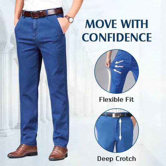 🔥Men's High Waist Straight Cut Jeans