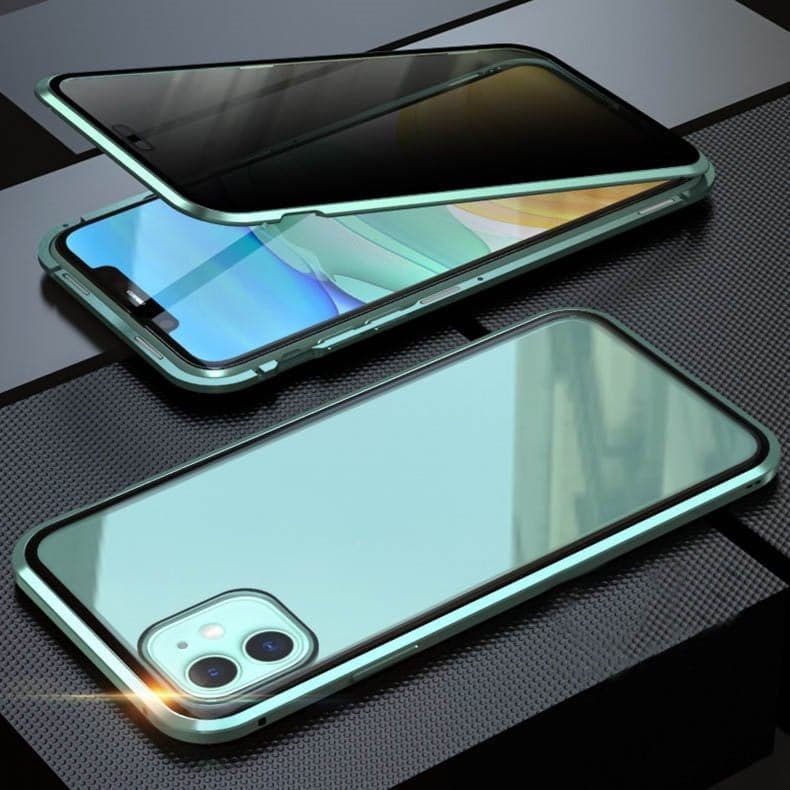 ⏳Magnetic iPhone case with privacy glass and metal