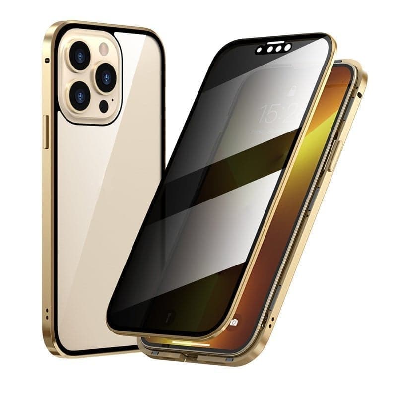 ⏳Magnetic iPhone case with privacy glass and metal