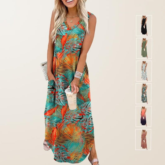 💖Summer Dresses Maxi Dress Vacation Beach Sundresses with Pockets