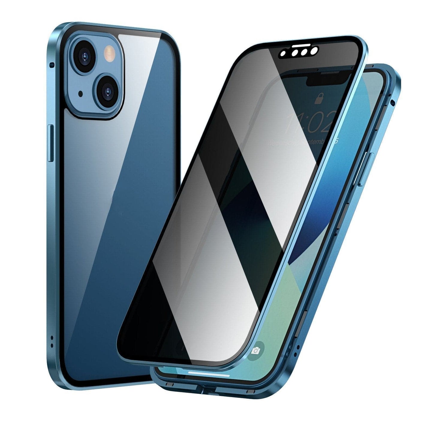 ⏳Magnetic iPhone case with privacy glass and metal