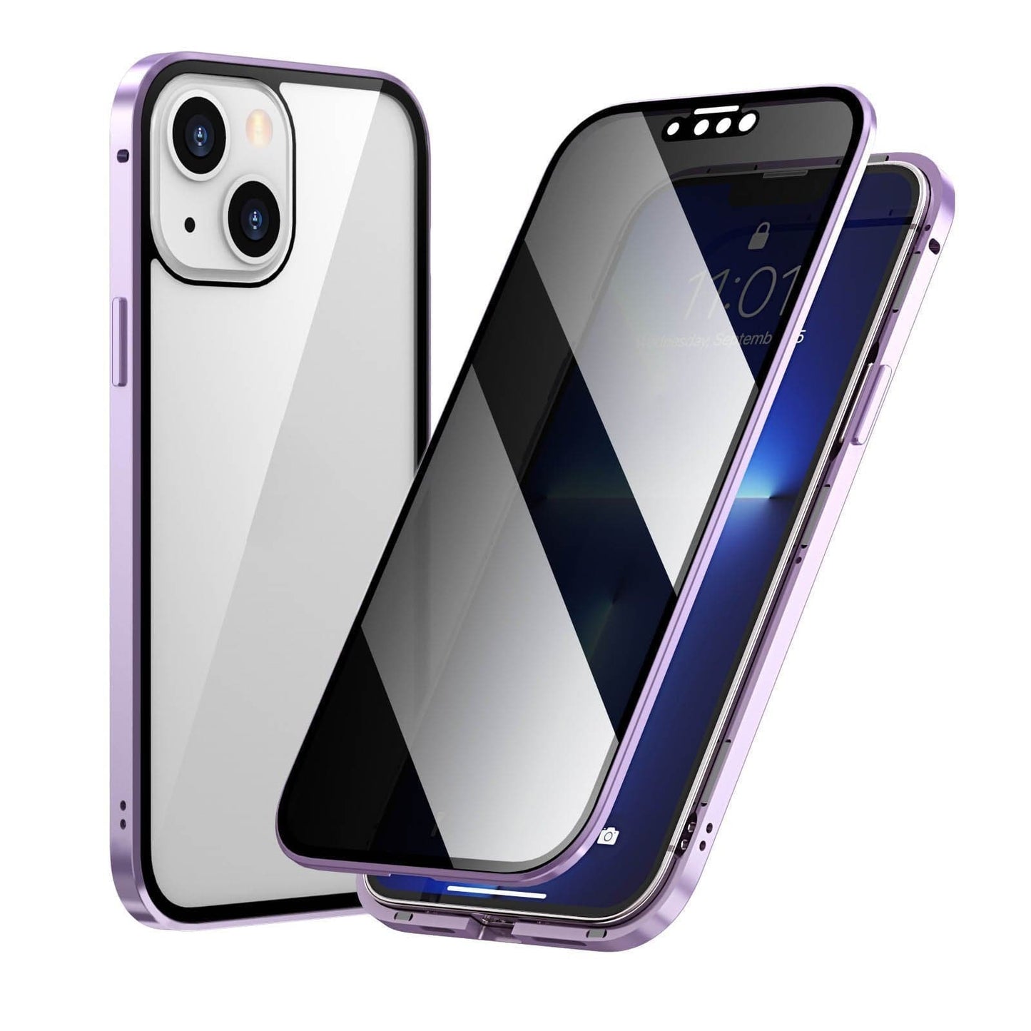 ⏳Magnetic iPhone case with privacy glass and metal