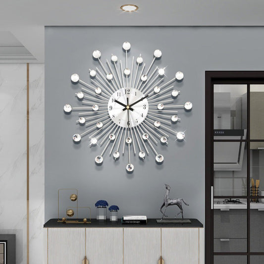 🕰️ Rhinestone Wall Clock – Silent Movement, Sparkling Design & Elegant Home Decor 💎