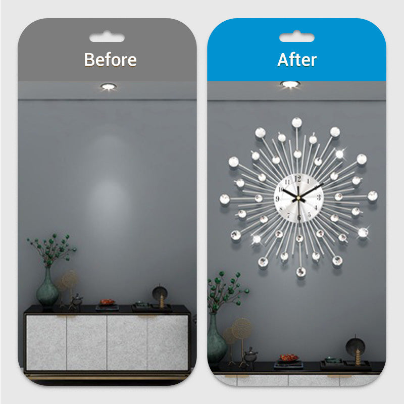 🕰️ Rhinestone Wall Clock – Silent Movement, Sparkling Design & Elegant Home Decor 💎