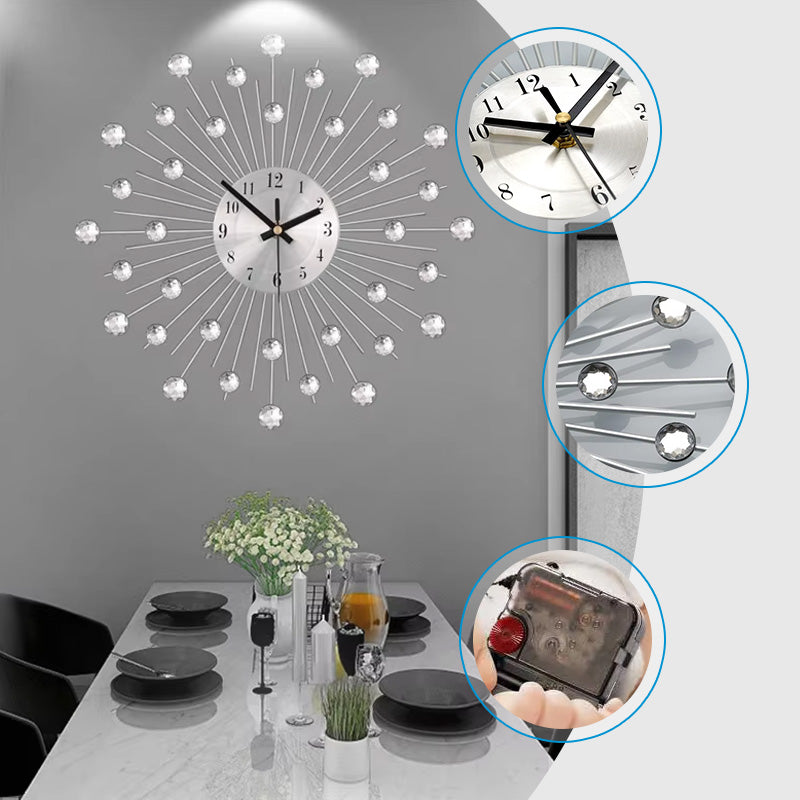 🕰️ Rhinestone Wall Clock – Silent Movement, Sparkling Design & Elegant Home Decor 💎