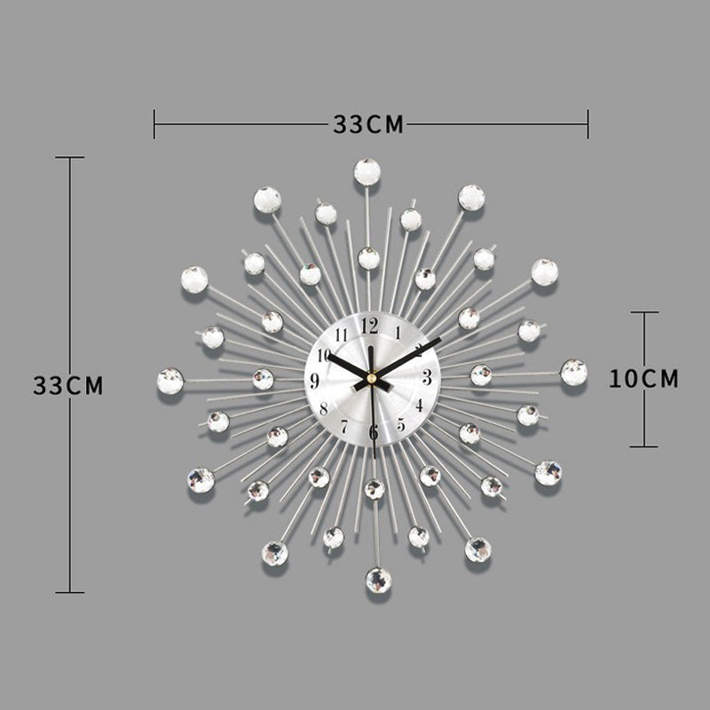 🕰️ Rhinestone Wall Clock – Silent Movement, Sparkling Design & Elegant Home Decor 💎