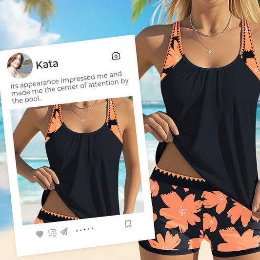 🌴 Dámské dvoudílné plavky s potiskem – 🌺 prodyšné a rychle schnoucí, zakrývají břicho a zeštíhlují – platba při doručení ✅