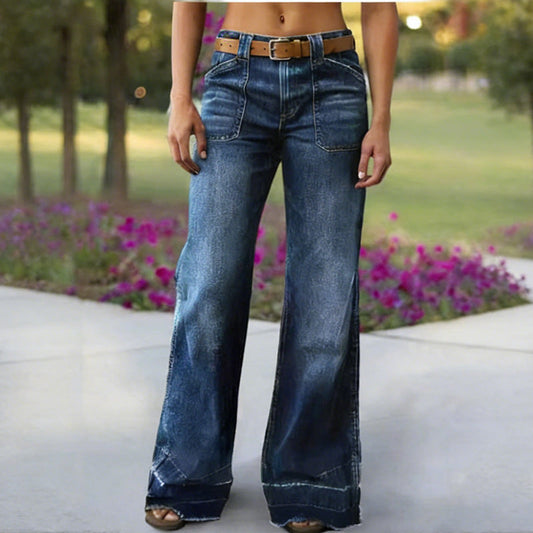 Dámske Retro Flare Jeans s vreckami