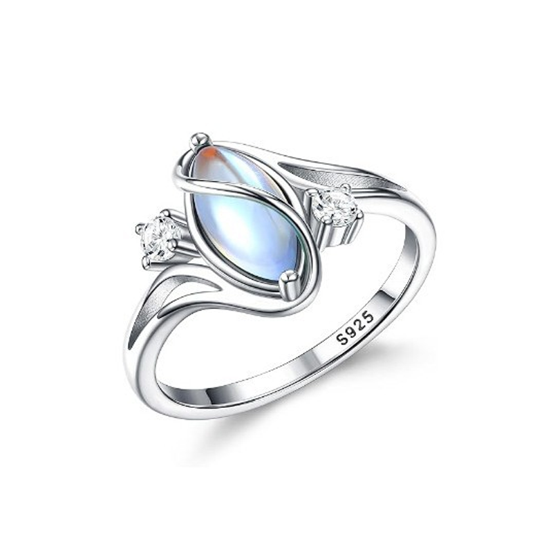 Geometric Oval Ring with Zirconia Accents