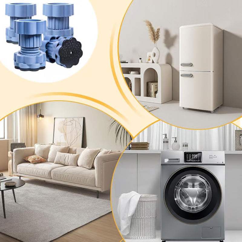 🔧 Universal Washing Machine Pads – 4 pcs | Raise, Anti-Vibration, Non-Slip, Floor Protection ✨