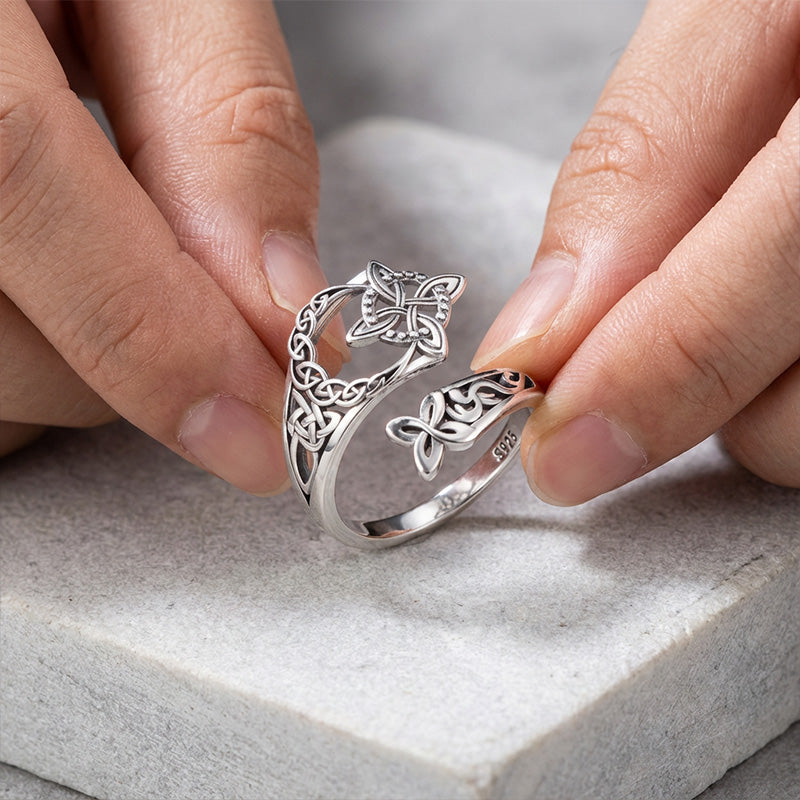 Geometric Cross Hollow Open Ring