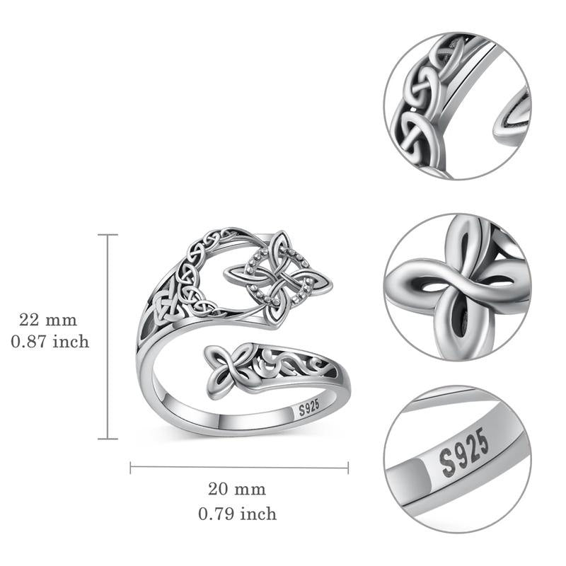 Geometric Cross Hollow Open Ring