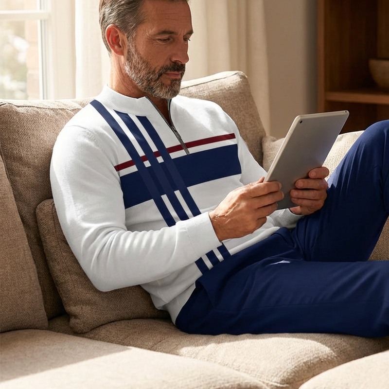 Men's Graphic Print Pullover & Pants Set