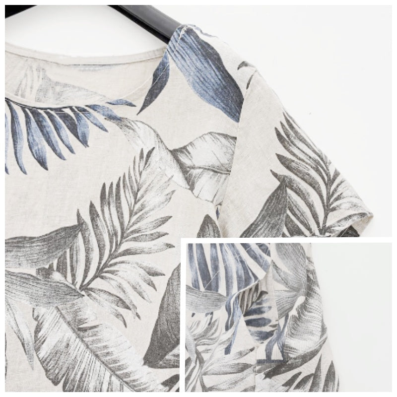 Women's Botanical Print Round Neck Dress