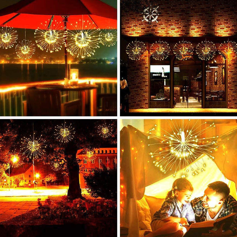 ☀️🎆 Solar Firework String Lights – Auto On/Off, Waterproof LED for Yard, Patio & Parties 🎉✨