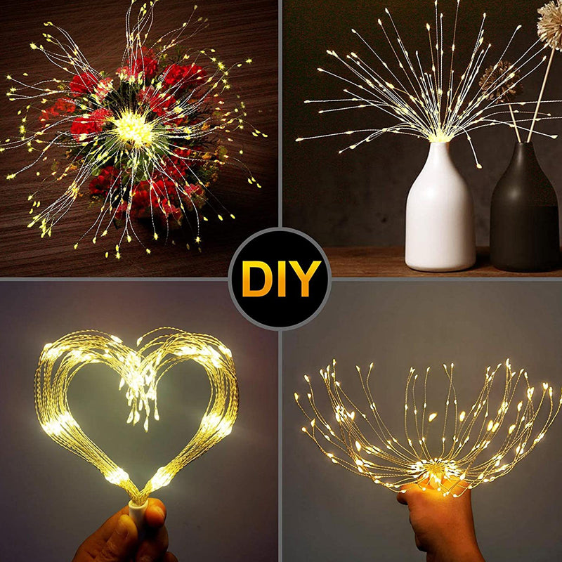 ☀️🎆 Solar Firework String Lights – Auto On/Off, Waterproof LED for Yard, Patio & Parties 🎉✨