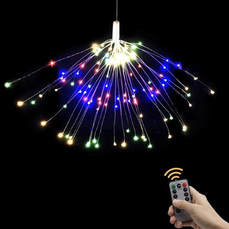 ☀️🎆 Solar Firework String Lights – Auto On/Off, Waterproof LED for Yard, Patio & Parties 🎉✨