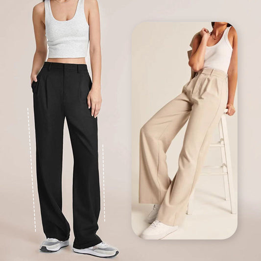 Women's Wide Leg Dress Pants with Elastic Waist