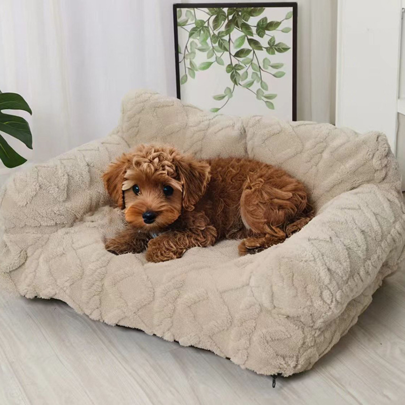 💎 Plush Calming Pet Sofa Bed – Raised Rim, Removable Cover & Non-Slip Bottom for Cats & Dogs 🛋️🐾