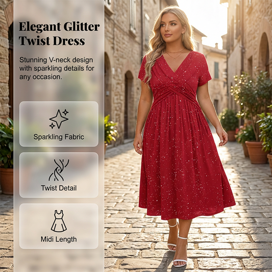 🎀Women's Elegant V-Neck Twist Front Dress