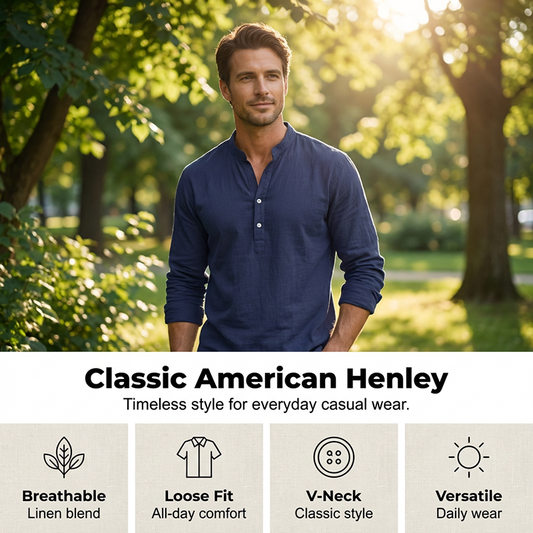 ✨Autumn Casual Henley T-Shirt for Men 