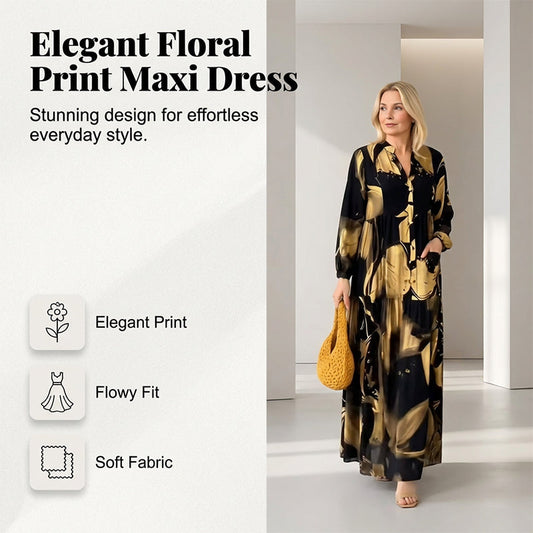 Women's Casual Loose Fit Printed Dress