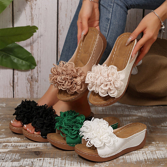 👡Women's Floral Appliqué Wedge Sandals