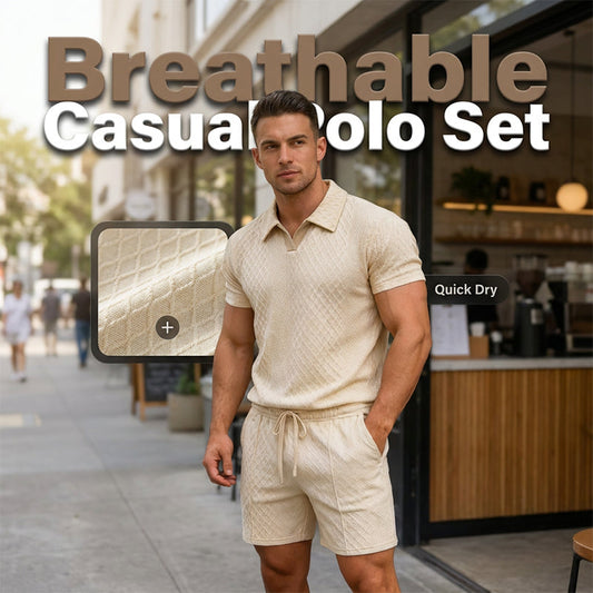 ✨Men's Jacquard T Shirt & Shorts Set