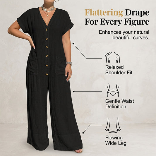 🌻Summer Casual Button Front Jumpsuit for Women