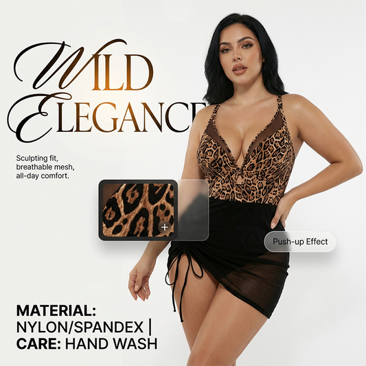 【S-3XL】🏊‍♀️Women's V-Neck One Piece Swimsuit with Mesh Skirt