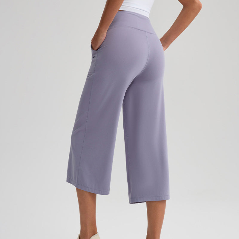 【S-2XL】🍂Women's High-Waist Wide-Leg Capri Pants