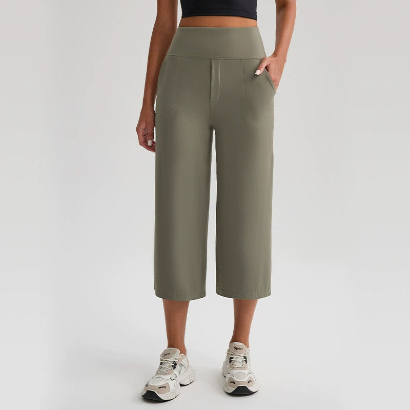 【S-2XL】🍂Women's High-Waist Wide-Leg Capri Pants