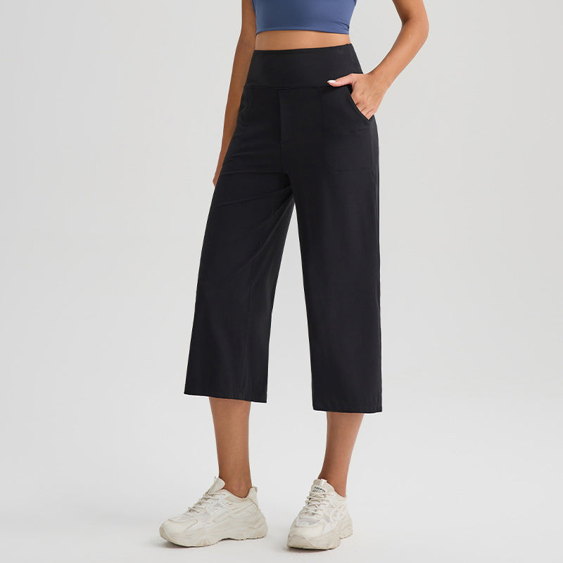 【S-2XL】🍂Women's High-Waist Wide-Leg Capri Pants