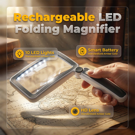 🔍 Folding Magnifier with Light – For Reading & Hobby 💡📖