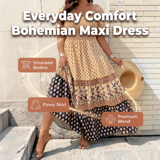 【S-2XL】🍂Square Neck Puff Sleeve Tiered Maxi Dress