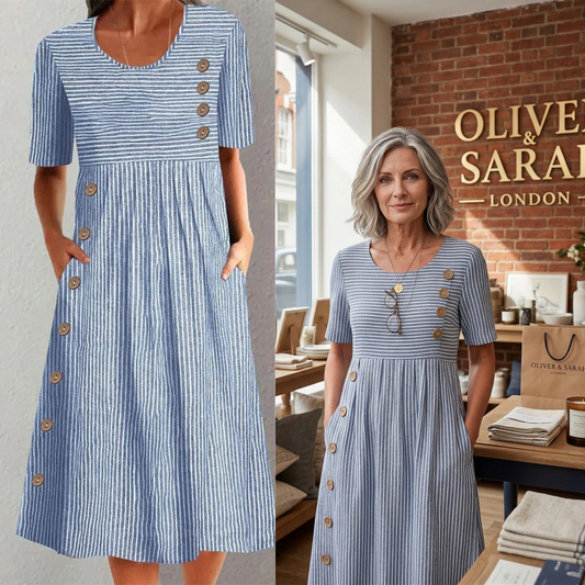 【S-2XL】🎉💃Timeless Striped Midi Dress