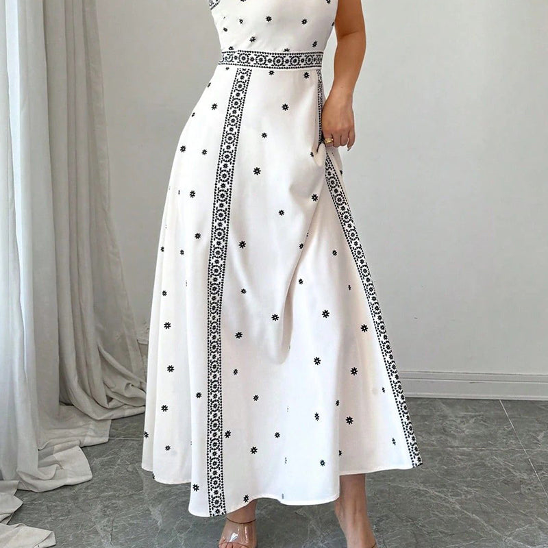 Women's Elegant Printed Spaghetti Strap Dress