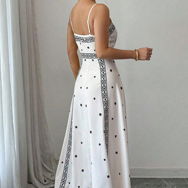 Women's Elegant Printed Spaghetti Strap Dress