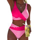 👙 Barevně blokované bikiny S-3XL: Stylové a tvarující dvoudílné plavky |Čepice zdarma🎁💥