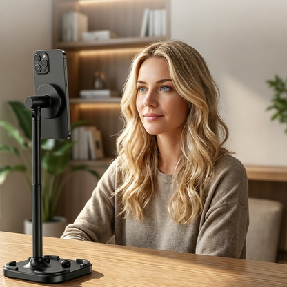 📱 Magnetyczny uchwyt na telefon do montażu na biurku – 🧲 Regulowany, z silnym magnesem – Płatność przy odbiorze