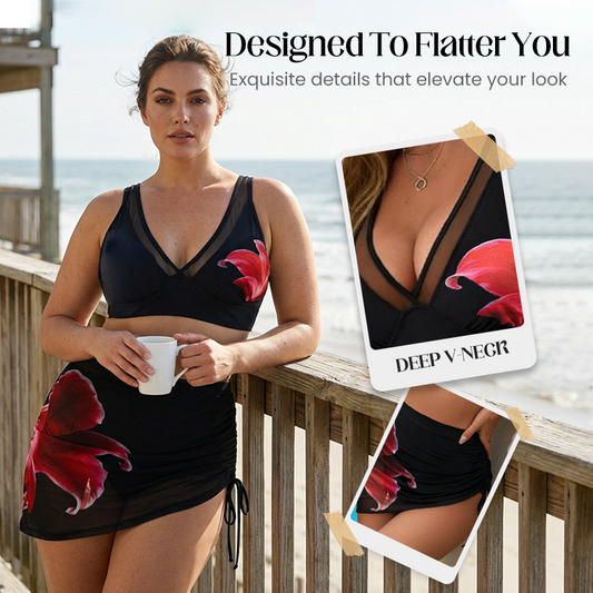 🔥👙Hálós bikini set s volánky a šňůrkami