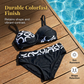 🌺👙 Dvoudílné bikiny s potiskem a zpevňujícím efektem –🌊 odnímatelné vycpávky, vysoký pas zakrývající břicho –  platba při doručení💕