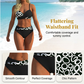 🌺👙 Dvoudílné bikiny s potiskem a zpevňujícím efektem –🌊 odnímatelné vycpávky, vysoký pas zakrývající břicho –  platba při doručení💕