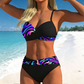 🌺👙 Dvoudílné bikiny s potiskem a zpevňujícím efektem –🌊 odnímatelné vycpávky, vysoký pas zakrývající břicho –  platba při doručení💕