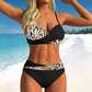 🌺👙 Dvoudílné bikiny s potiskem a zpevňujícím efektem –🌊 odnímatelné vycpávky, vysoký pas zakrývající břicho –  platba při doručení💕