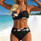 🌺👙 Dvoudílné bikiny s potiskem a zpevňujícím efektem –🌊 odnímatelné vycpávky, vysoký pas zakrývající břicho –  platba při doručení💕